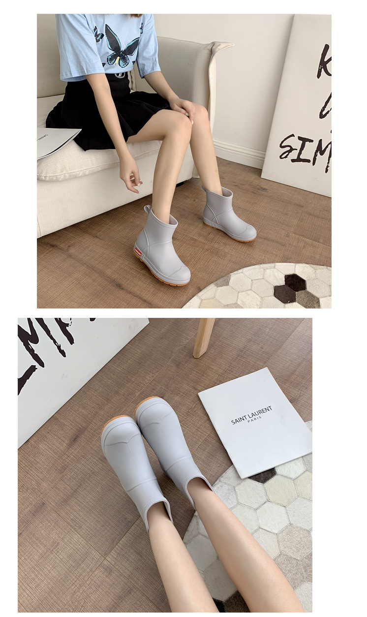 Rain Boots For Women, Mid-Tube, Versatile, Casual, Fashionable, Men's Rain Boots, Non-Slip, Wear-Resistant, Fashionable, Warm, Outdoor Water Boots, Overshoes